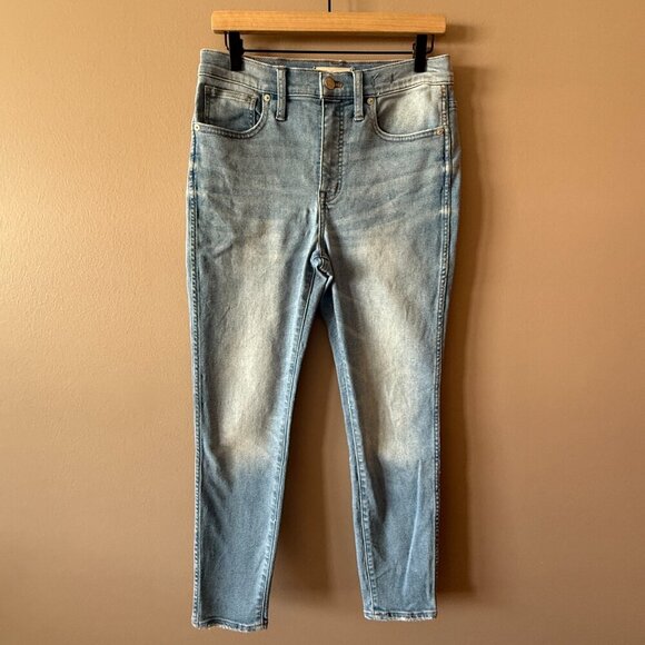 Women's 28 Madewell 10" High-Rise Skinny Crop Jeans Light Wash Distressing - Picture 3 of 10
